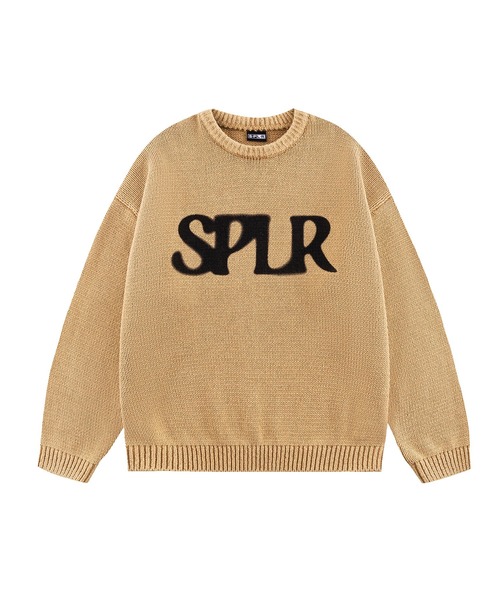 SPLR(エス・ピー・エル・アール)の「ニット|Dust Washed Crew Knit|SPLR(ニット/セーター・メンズ・ブラック/ベージュ・MEDIUM/X-LARGE/LARGE/SMALL)」の1枚目の写真