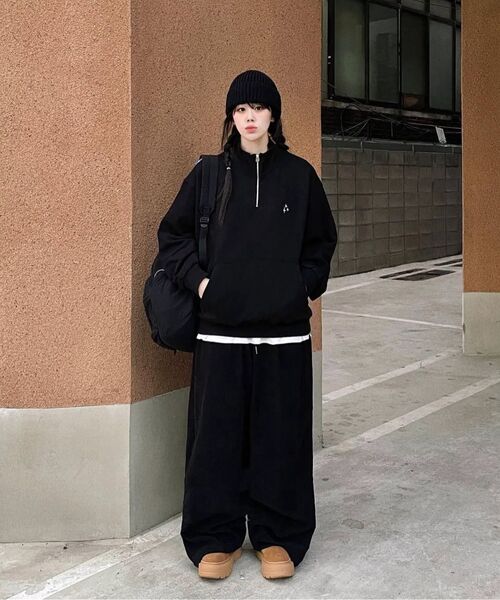 NEUFETBLEU(ヌフエブル)の「NEB half zipup mtm (black)(その他トップス・レディース・その他・SMALL)」の4枚目の写真
