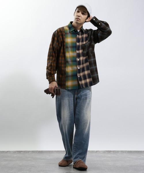 BAYFLOW（ベイフロー）の「ルーズテーパードデニムパンツ（デニムパンツ・メンズ・スカイブルー/ブルー・LARGE/MEDIUM）」の5枚目の写真