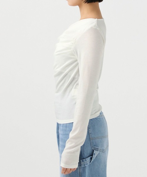 BAYFLOW（ベイフロー）の「【KARENさんコラボ】ドレープロングスリーブTシャツ（Tシャツ/カットソー・レディース・グレー/ホワイト・FREE）」の8枚目の写真