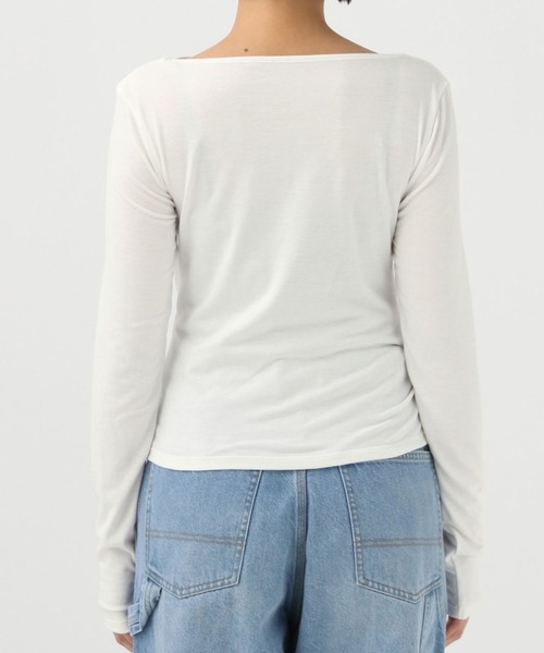 BAYFLOW（ベイフロー）の「【KARENさんコラボ】ドレープロングスリーブTシャツ（Tシャツ/カットソー・レディース・グレー/ホワイト・FREE）」の9枚目の写真