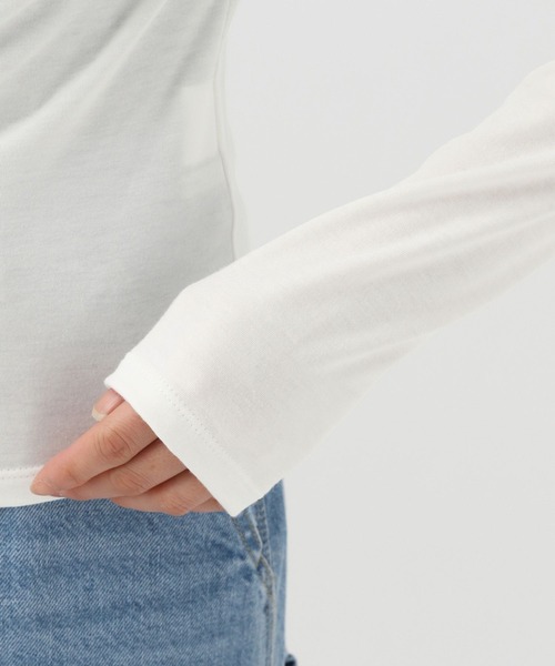 BAYFLOW（ベイフロー）の「【KARENさんコラボ】ドレープロングスリーブTシャツ（Tシャツ/カットソー・レディース・グレー/ホワイト・FREE）」の13枚目の写真