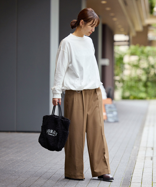 JOURNAL STANDARD（ジャーナルスタンダード）の「《追加》シャーリングロングスリーブTシャツ（Tシャツ/カットソー・レディース・ブラック系その他/ブラウン系その他/コバルトブルー/ホワイト・FREE）」の10枚目の写真