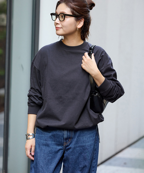 JOURNAL STANDARD（ジャーナルスタンダード）の「《追加》シャーリングロングスリーブTシャツ（Tシャツ/カットソー・レディース・ブラック系その他/ブラウン系その他/コバルトブルー/ホワイト・FREE）」の18枚目の写真