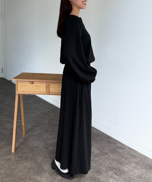 Chez toi（シェトワ）の「【セットアイテム】ハーフジップ×セミフレアスカート（つなぎ/オールインワン・レディース・グレー/ブラック・FREE）」の8枚目の写真