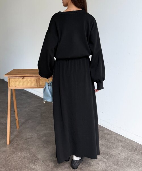 Chez toi（シェトワ）の「【セットアイテム】ハーフジップ×セミフレアスカート（つなぎ/オールインワン・レディース・グレー/ブラック・FREE）」の9枚目の写真