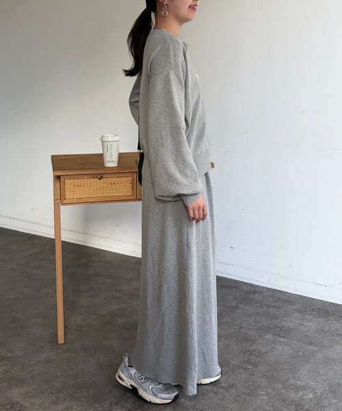 Chez toi（シェトワ）の「【セットアイテム】ハーフジップ×セミフレアスカート（つなぎ/オールインワン・レディース・グレー/ブラック・FREE）」の16枚目の写真