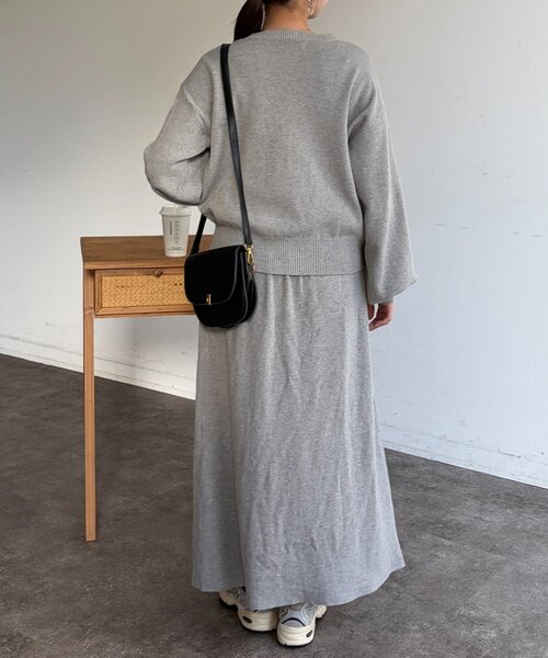 Chez toi（シェトワ）の「【セットアイテム】ハーフジップ×セミフレアスカート（つなぎ/オールインワン・レディース・グレー/ブラック・FREE）」の17枚目の写真