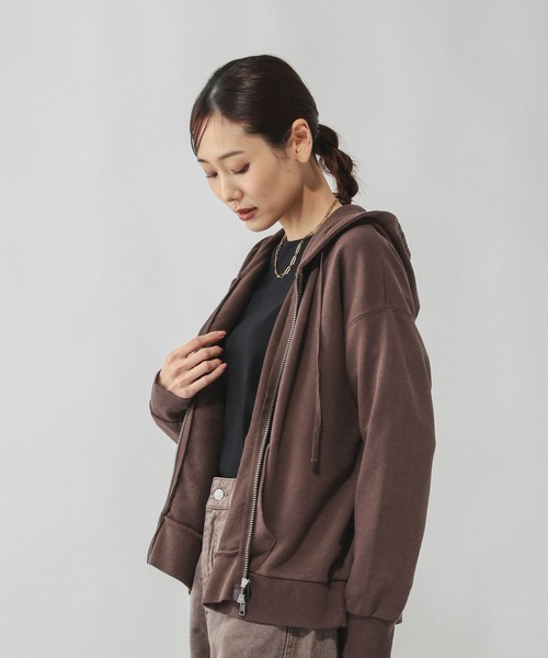GLOBAL WORK（グローバルワーク）の「アソートスウェットZIPパーカー/633992（パーカー・レディース・ブラック系その他/杢グレー/ホワイト系8/ブラウン系その他・MEDIUM/LARGE）」の4枚目の写真