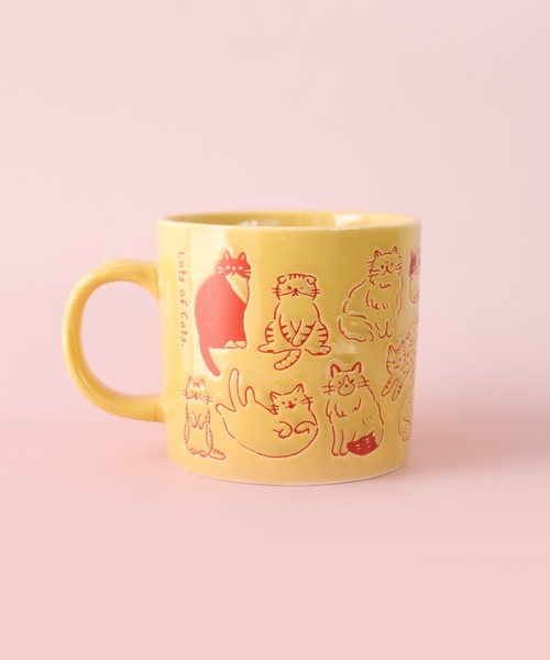 SiNCERE(シンシア)の「アニマルマグ Animal Mug まみれ マグ ネコ イヌ アニマル(グラス/マグカップ/タンブラー・レディース・イエロー/グレー・ONE SIZE)」の1枚目の写真