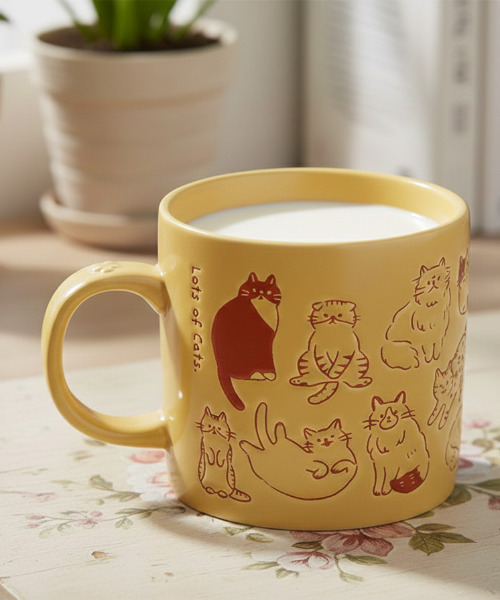 SiNCERE(シンシア)の「アニマルマグ Animal Mug まみれ マグ ネコ イヌ アニマル(グラス/マグカップ/タンブラー・レディース・イエロー/グレー・ONE SIZE)」の19枚目の写真