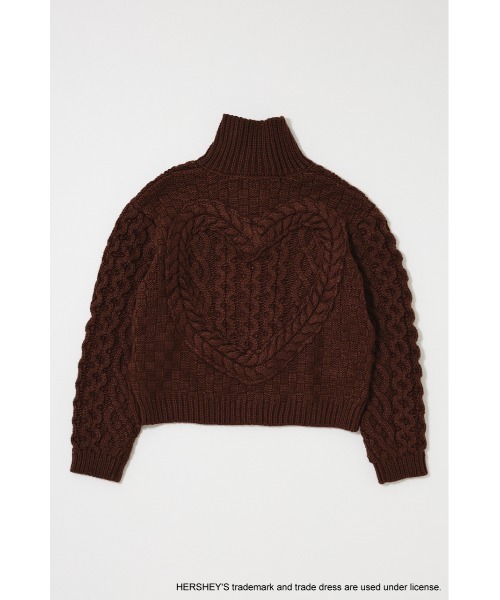 MOUSSY（マウジー）の「HERSHEY'S ZIP UP KNIT カーディガン（カーディガン/ボレロ・レディース・ブラウン/グレー・FREE）」の4枚目の写真