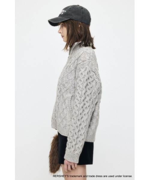 MOUSSY（マウジー）の「HERSHEY'S ZIP UP KNIT カーディガン（カーディガン/ボレロ・レディース・ブラウン/グレー・FREE）」の10枚目の写真