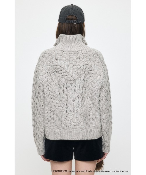 MOUSSY（マウジー）の「HERSHEY'S ZIP UP KNIT カーディガン（カーディガン/ボレロ・レディース・ブラウン/グレー・FREE）」の11枚目の写真