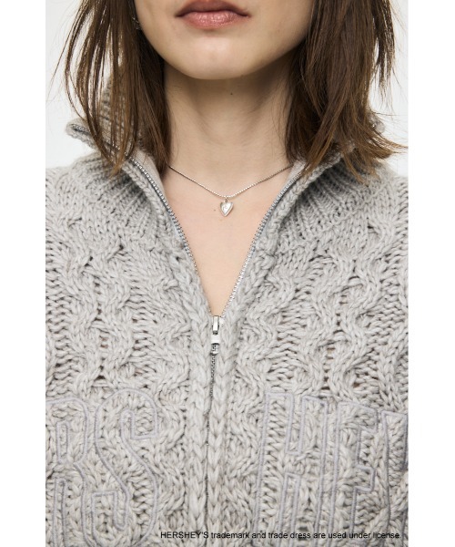 MOUSSY（マウジー）の「HERSHEY'S ZIP UP KNIT カーディガン（カーディガン/ボレロ・レディース・ブラウン/グレー・FREE）」の12枚目の写真