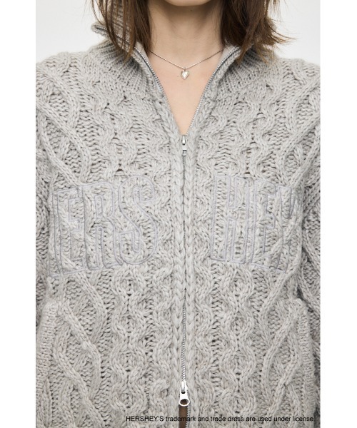 MOUSSY（マウジー）の「HERSHEY'S ZIP UP KNIT カーディガン（カーディガン/ボレロ・レディース・ブラウン/グレー・FREE）」の13枚目の写真