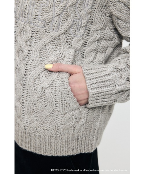 MOUSSY（マウジー）の「HERSHEY'S ZIP UP KNIT カーディガン（カーディガン/ボレロ・レディース・ブラウン/グレー・FREE）」の14枚目の写真