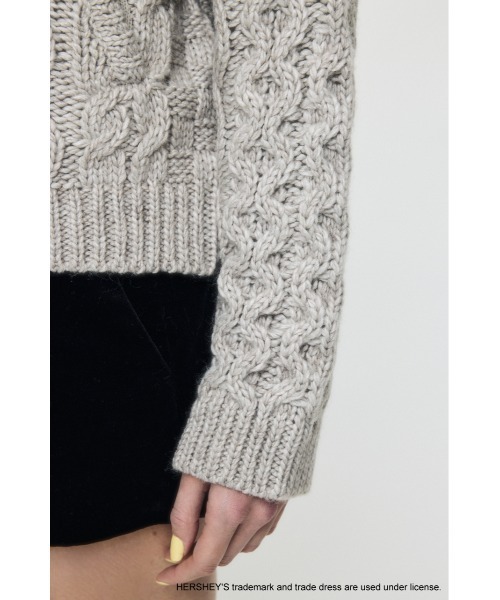 MOUSSY（マウジー）の「HERSHEY'S ZIP UP KNIT カーディガン（カーディガン/ボレロ・レディース・ブラウン/グレー・FREE）」の15枚目の写真