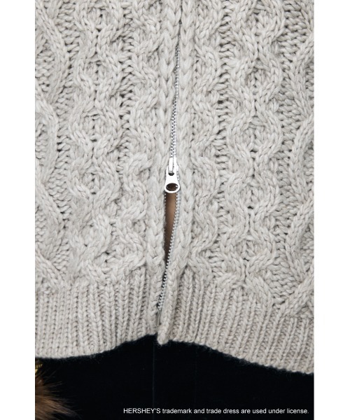 MOUSSY（マウジー）の「HERSHEY'S ZIP UP KNIT カーディガン（カーディガン/ボレロ・レディース・ブラウン/グレー・FREE）」の16枚目の写真