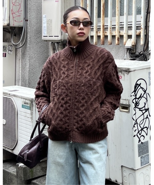 カーディガン moussy HERSHEY'S ZIP UP KNIT カーディガン（カーディガン/ボレロ）｜MOUSSY