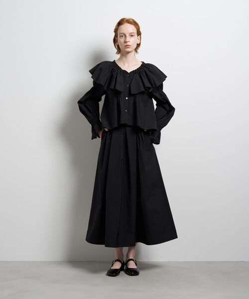 LANVIN en Bleu（ランバンオンブルー）の「ギャザーフリルブラウス（シャツ/ブラウス・レディース・オフホワイト/ブラック/グレー・38）」の20枚目の写真