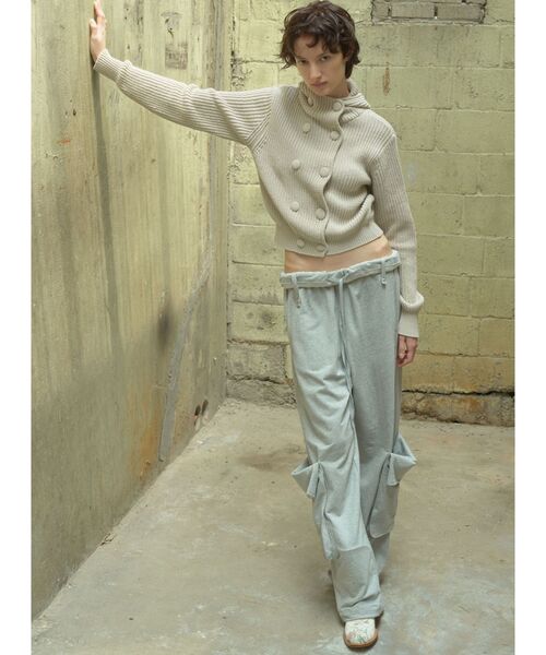 OPEN Yy(オープンワイワイ)の「【Geek Office / ギークオフィス】OPEN YY / ROLLED WAIST SWEAT CARGO PANTS(カーゴパンツ・レディース・チャコールグレー・SMALL)」の3枚目の写真