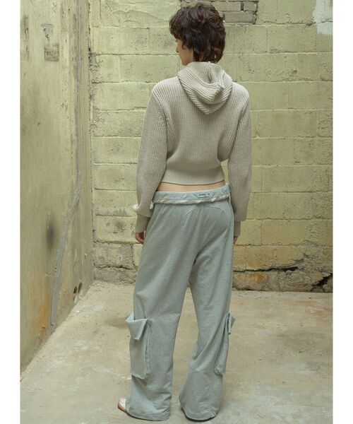 OPEN Yy(オープンワイワイ)の「【Geek Office / ギークオフィス】OPEN YY / ROLLED WAIST SWEAT CARGO PANTS(カーゴパンツ・レディース・チャコールグレー・SMALL)」の4枚目の写真