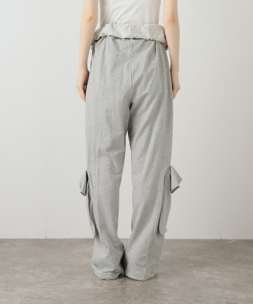 OPEN Yy(オープンワイワイ)の「【Geek Office / ギークオフィス】OPEN YY / ROLLED WAIST SWEAT CARGO PANTS(カーゴパンツ・レディース・チャコールグレー・SMALL)」の2枚目の写真