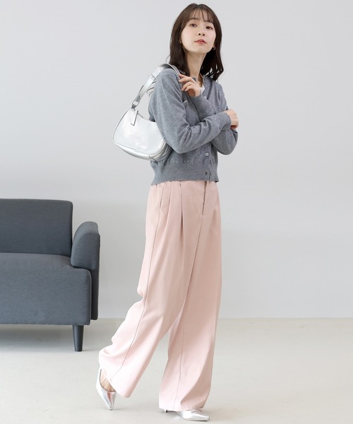 Aletta vita（アレッタビータ）の「エステルツイルツータックセミワイドパンツ（その他パンツ・レディース・ネイビー/ピンク/グレー・FREE）」の7枚目の写真