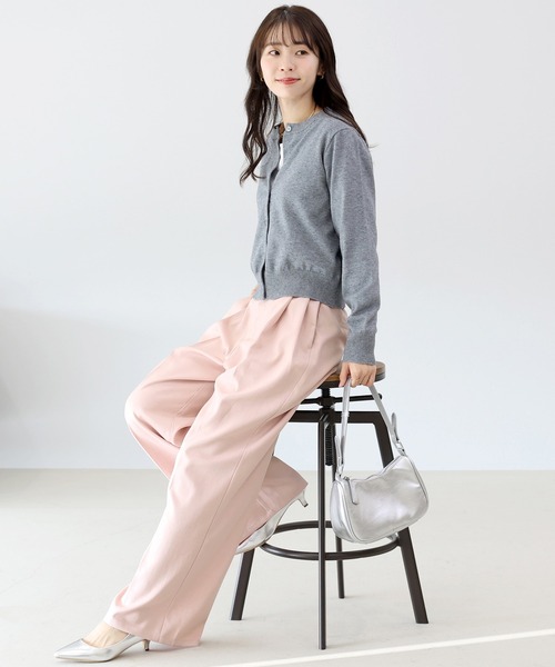 Aletta vita（アレッタビータ）の「エステルツイルツータックセミワイドパンツ（その他パンツ・レディース・ネイビー/ピンク/グレー・FREE）」の8枚目の写真