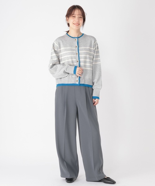 studio CLIP（スタディオクリップ）の「12ゲージボーダーレイヤーカーディガン（カーディガン/ボレロ・レディース・ネイビー/グレー/アイボリー・FREE）」の6枚目の写真