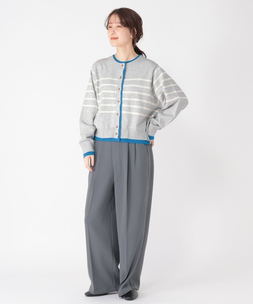 studio CLIP（スタディオクリップ）の「12ゲージボーダーレイヤーカーディガン（カーディガン/ボレロ・レディース・ネイビー/グレー/アイボリー・FREE）」の7枚目の写真