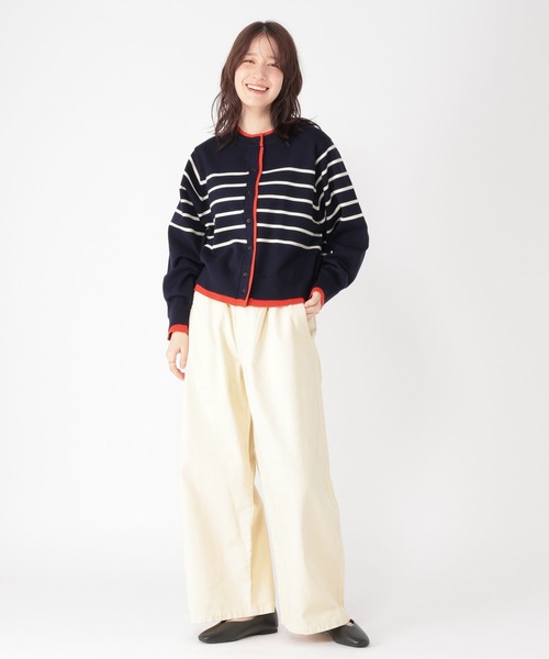 studio CLIP（スタディオクリップ）の「12ゲージボーダーレイヤーカーディガン（カーディガン/ボレロ・レディース・ネイビー/グレー/アイボリー・FREE）」の14枚目の写真