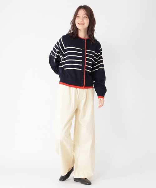 studio CLIP（スタディオクリップ）の「12ゲージボーダーレイヤーカーディガン（カーディガン/ボレロ・レディース・ネイビー/グレー/アイボリー・FREE）」の15枚目の写真