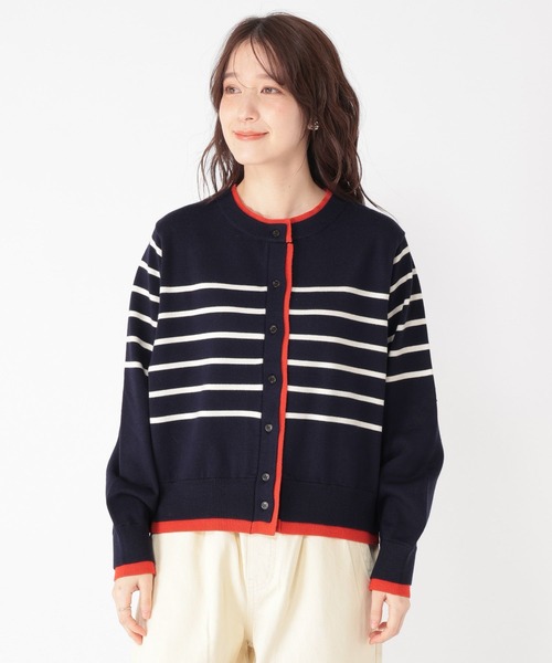 studio CLIP（スタディオクリップ）の「12ゲージボーダーレイヤーカーディガン（カーディガン/ボレロ・レディース・ネイビー/グレー/アイボリー・FREE）」の16枚目の写真