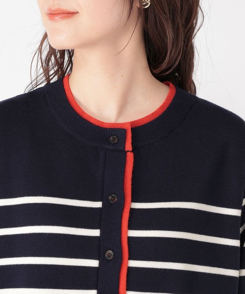 studio CLIP（スタディオクリップ）の「12ゲージボーダーレイヤーカーディガン（カーディガン/ボレロ・レディース・ネイビー/グレー/アイボリー・FREE）」の19枚目の写真