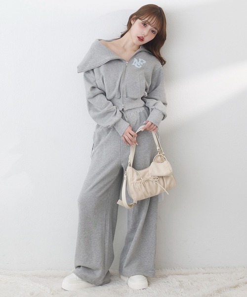 one after another NICE CLAUP(ワンアフターアナザーナイスクラップ)の「セーラーカラーロゴスウェット【セットアップボトムあり】(パーカー・レディース・ピンク/杢グレー/ブラック・FREE)」の22枚目の写真