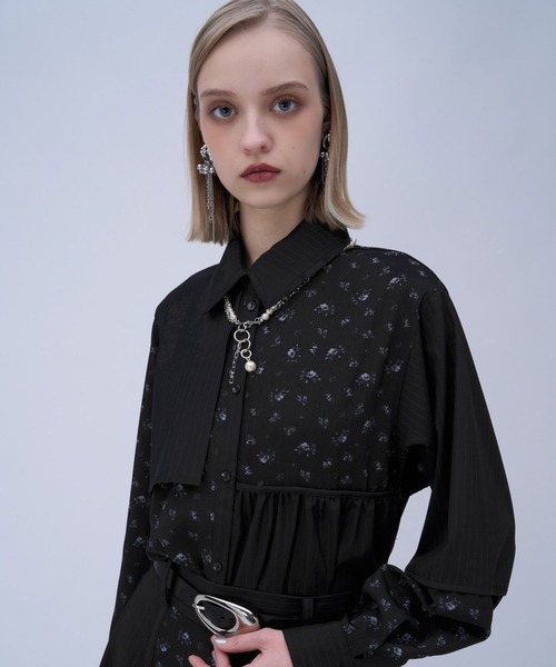 HARE（ハレ）の「パッチワークアソートガラシャツ(HARE)（シャツ/ブラウス・レディース・ライトブルー/ブラック・FREE）」の3枚目の写真