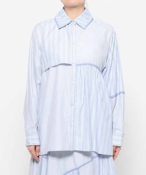 HARE（ハレ）の「パッチワークアソートガラシャツ(HARE)（シャツ/ブラウス・レディース・ライトブルー/ブラック・FREE）」の9枚目の写真