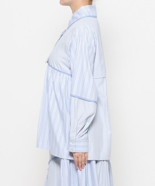 HARE（ハレ）の「パッチワークアソートガラシャツ(HARE)（シャツ/ブラウス・レディース・ライトブルー/ブラック・FREE）」の10枚目の写真