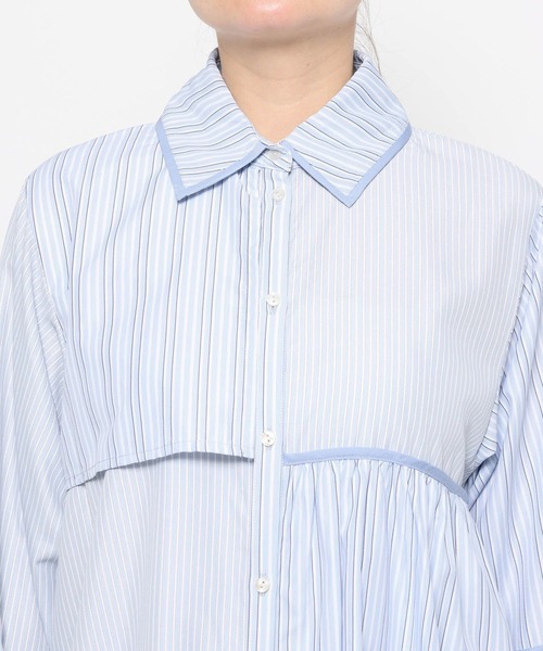 HARE（ハレ）の「パッチワークアソートガラシャツ(HARE)（シャツ/ブラウス・レディース・ライトブルー/ブラック・FREE）」の12枚目の写真