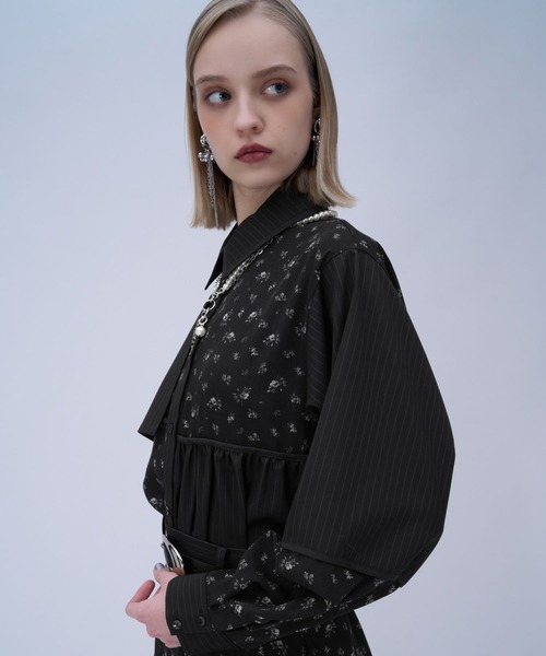 HARE（ハレ）の「パッチワークアソートガラシャツ(HARE)（シャツ/ブラウス・レディース・ライトブルー/ブラック・FREE）」の4枚目の写真