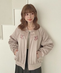 F i.n.t | ローズアーチ刺繍サテンブルゾン(ブルゾン)