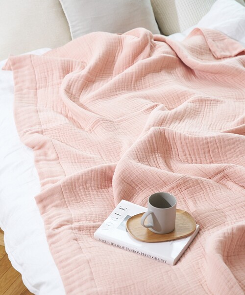 collex（コレックス）の「【神藤タオル】SHINTO INNER PILE BLANKET　3枚つなぎ　188×130（ブランケット・レディース・チャコールグレー/ブルー/アイボリー/ピンクベージュ・フリー）」の6枚目の写真