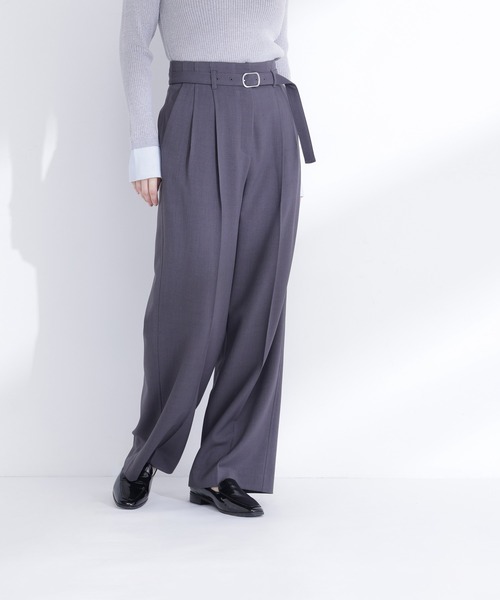 NATURAL BEAUTY BASIC(ナチュラルビューティーベーシック)の「【Oggi.jp掲載】タックステッチベルテッドパンツ(その他パンツ・レディース・イエロー/チャコールグレー・MEDIUM/P/S)」の6枚目の写真