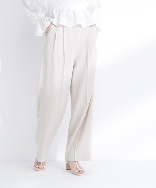 NATURAL BEAUTY BASIC(ナチュラルビューティーベーシック)の「【Oggi.jp掲載】タックステッチベルテッドパンツ(その他パンツ・レディース・イエロー/チャコールグレー・MEDIUM/P/S)」の9枚目の写真