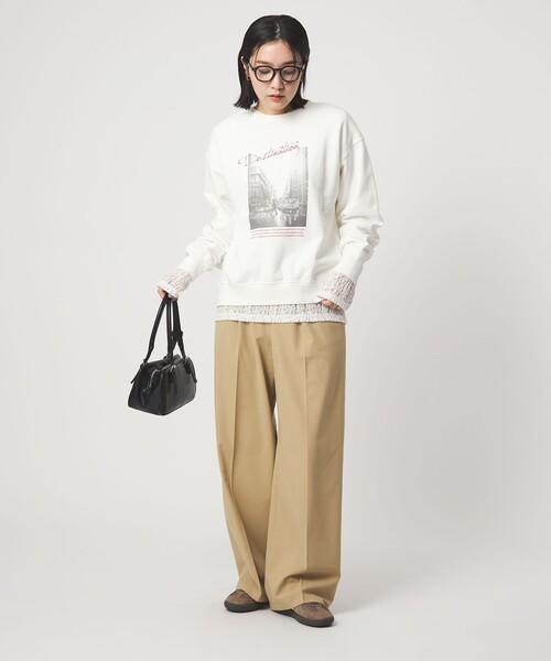 green label relaxing(グリーンレーベルリラクシング)の「【WEB限定】<at ease>フォト プリント スウェット プルオーバー(スウェット・レディース・ライトグレー/ネイビー/ホワイト・FREE)」の12枚目の写真