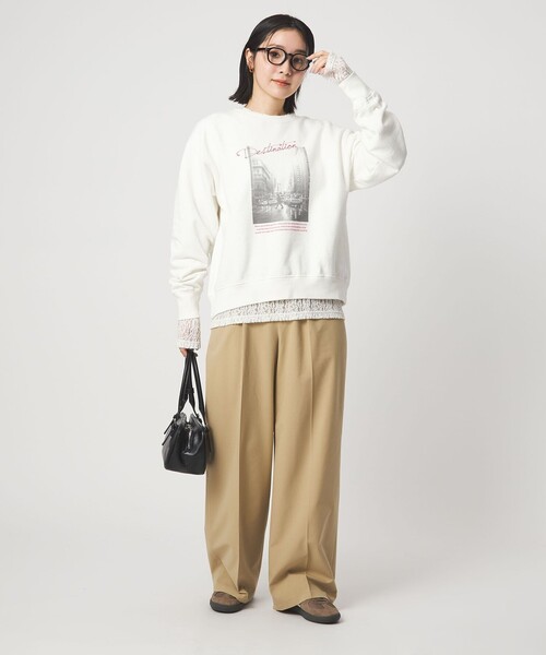 green label relaxing(グリーンレーベルリラクシング)の「【WEB限定】<at ease>フォト プリント スウェット プルオーバー(スウェット・レディース・ライトグレー/ネイビー/ホワイト・FREE)」の13枚目の写真