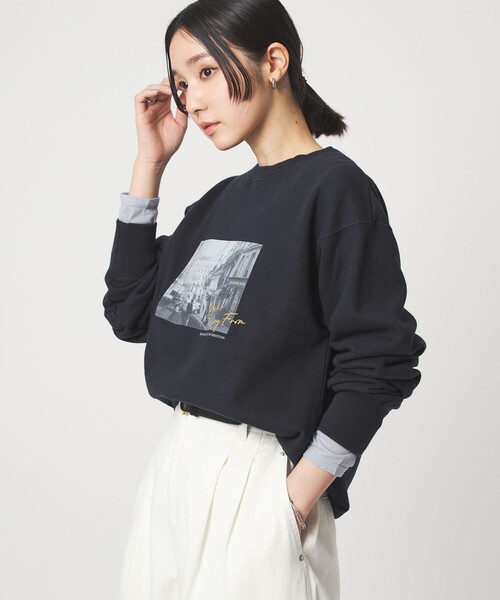green label relaxing(グリーンレーベルリラクシング)の「【WEB限定】<at ease>フォト プリント スウェット プルオーバー(スウェット・レディース・ライトグレー/ネイビー/ホワイト・FREE)」の14枚目の写真