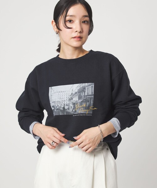green label relaxing(グリーンレーベルリラクシング)の「【WEB限定】<at ease>フォト プリント スウェット プルオーバー(スウェット・レディース・ライトグレー/ネイビー/ホワイト・FREE)」の15枚目の写真